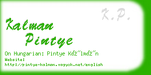 kalman pintye business card